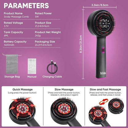 Vibrating Scalp Massager Comb for Hair Growth